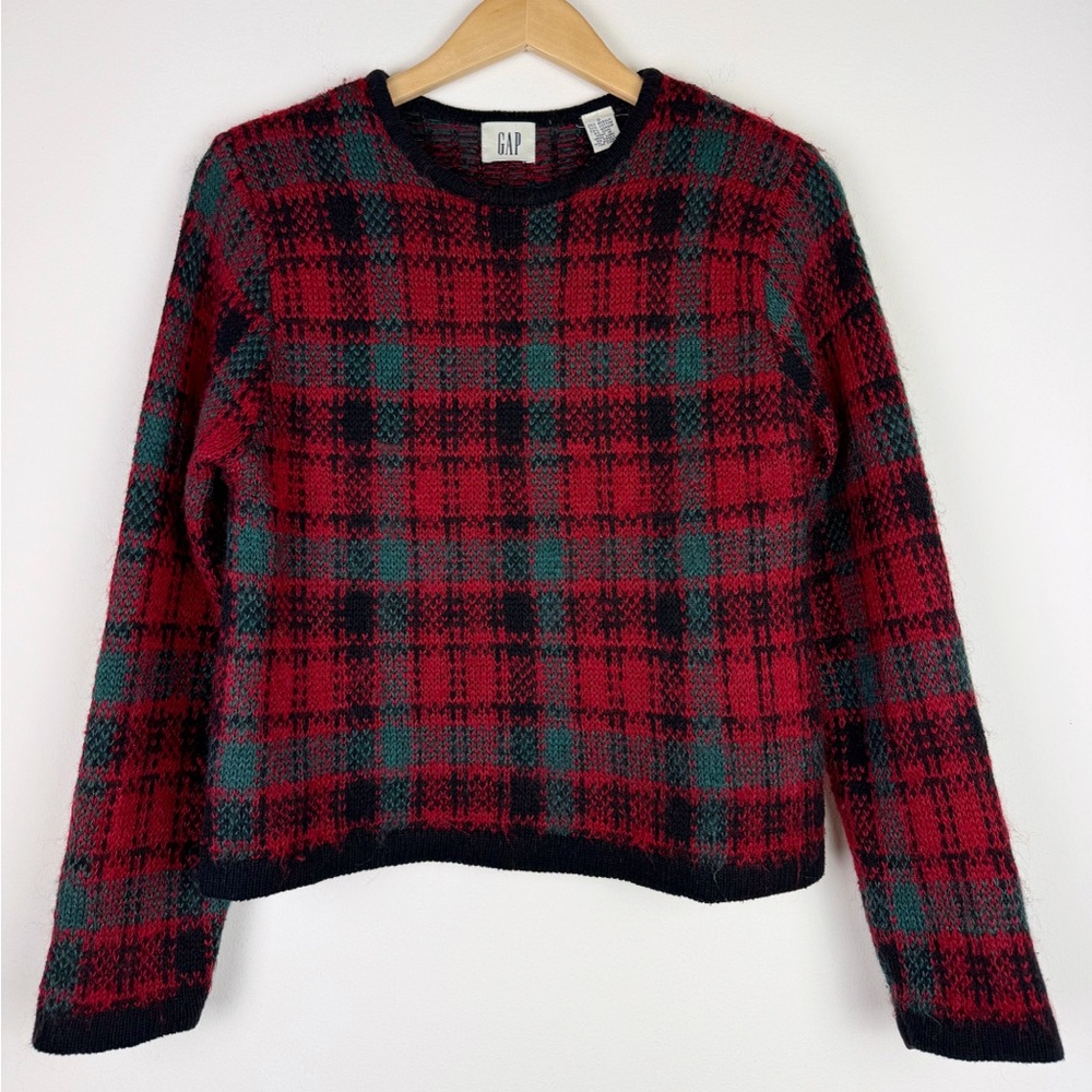 Gap Vintage Mohair Blend Plaid Sweater